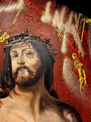 Jesus : (Ecce Homo) Modern Take on the Rubens Old Masters - Painted with Oils on Canvas by Peter Stuhl - Iron Oxide Design