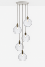 Ribbed Clear Glass Pendant Light – Available in Brass, Antique and Gunmetal Finishes