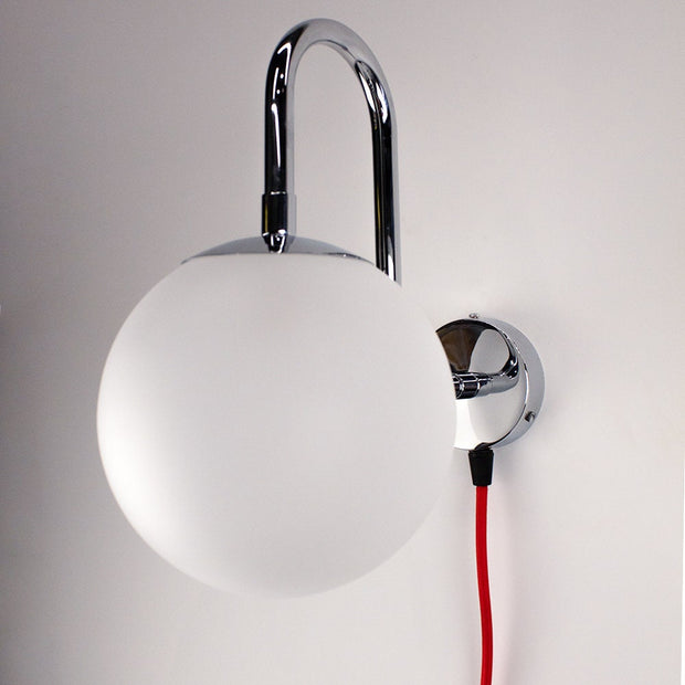 The Selly Park Swan Neck Globe Wall light, 150mm G9 Globe, Available in Chrome, Brass or Gunmetal, comes complte with Switch,