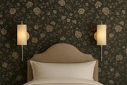 Art Deco Wall Sconce with Chrome/Brass/Antique Finish and White Fabric Shade