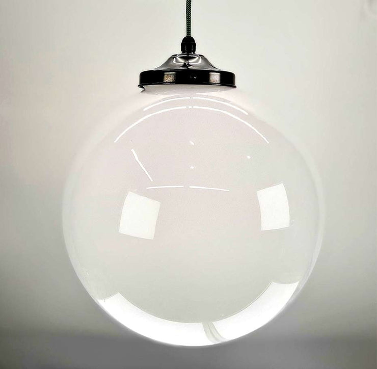 The Smethwick White Glass Globe Pendant Light - Small to Giant - Various Styles &  Finishes