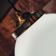 The Smethwick White Glass Globe Pendant Light - Small to Giant - Various Styles &  Finishes
