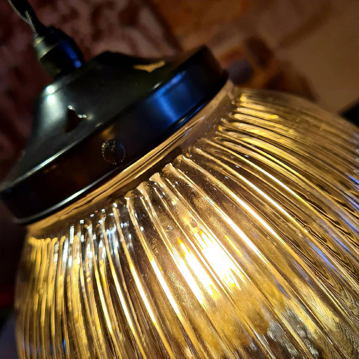 The Bradford Street Clear 210mm Prismatic Globe Pendant Light