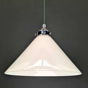 White Glass Coolie Shade Pendant Light This commitment translates into both traditional and contemporary lighting solutions
