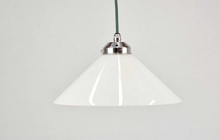 White Glass Coolie Shade Pendant Light Flex options and combinations available, White Coolio Pendant Light, kitchen Diner Light
