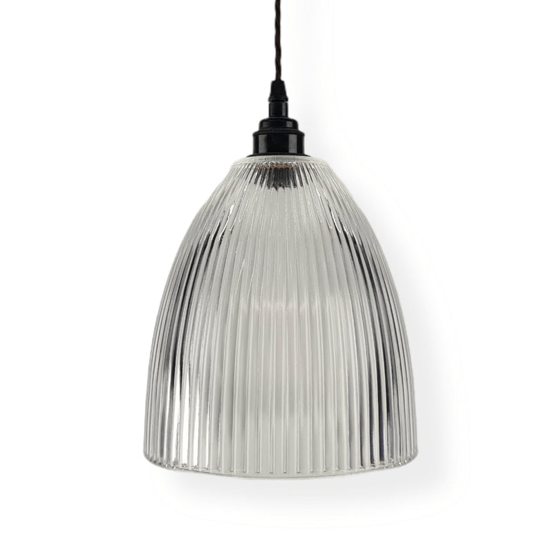 Prismatic Glass Pendant Light: Crafted thick glass, perfect light reflects the distribution. Illuminate with style