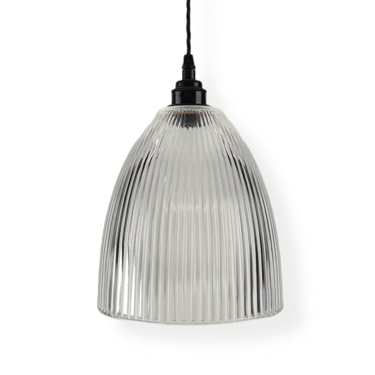 Prismatic Glass Pendant Light: Crafted thick glass, perfect light reflects the distribution. Illuminate with style
