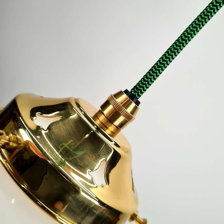 The Digbeth 380mm Railway Prismatic Glass Shade Light Pendant, Brass, Chrome, Old English, Gun Metal