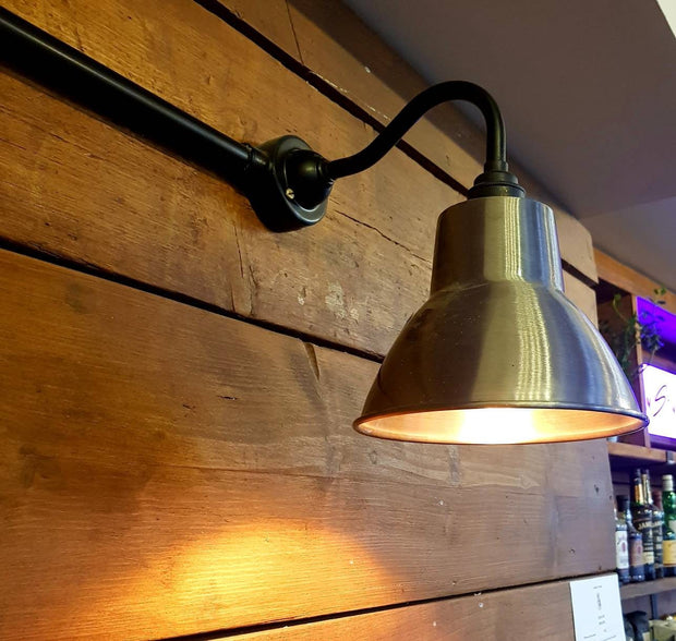 Industrial, Contemporary Swan Neck Wall Light, Can be mounted on Conduit Tubing, we also can paint it to your desired colour.