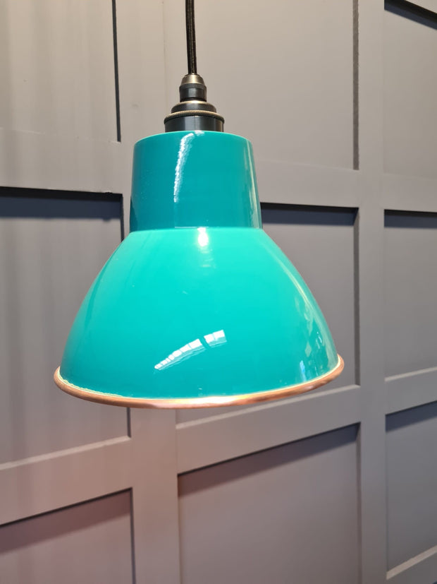 Copper, Verdigris Turquoise Green Pendant light, Also Available in Any Colour, Ideal for Breakfast Bar lighting,